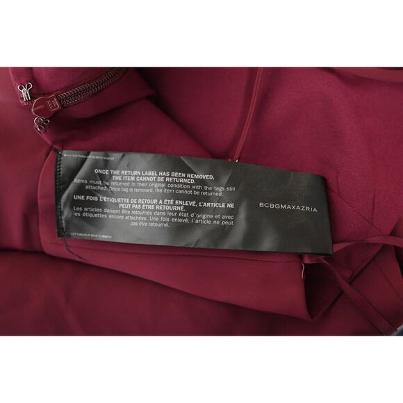 New BCBG MAXAZRIA Dress 4 Womens Ruby Red Ruffle Strappy Cocktail Sheath - Picture 11 of 13